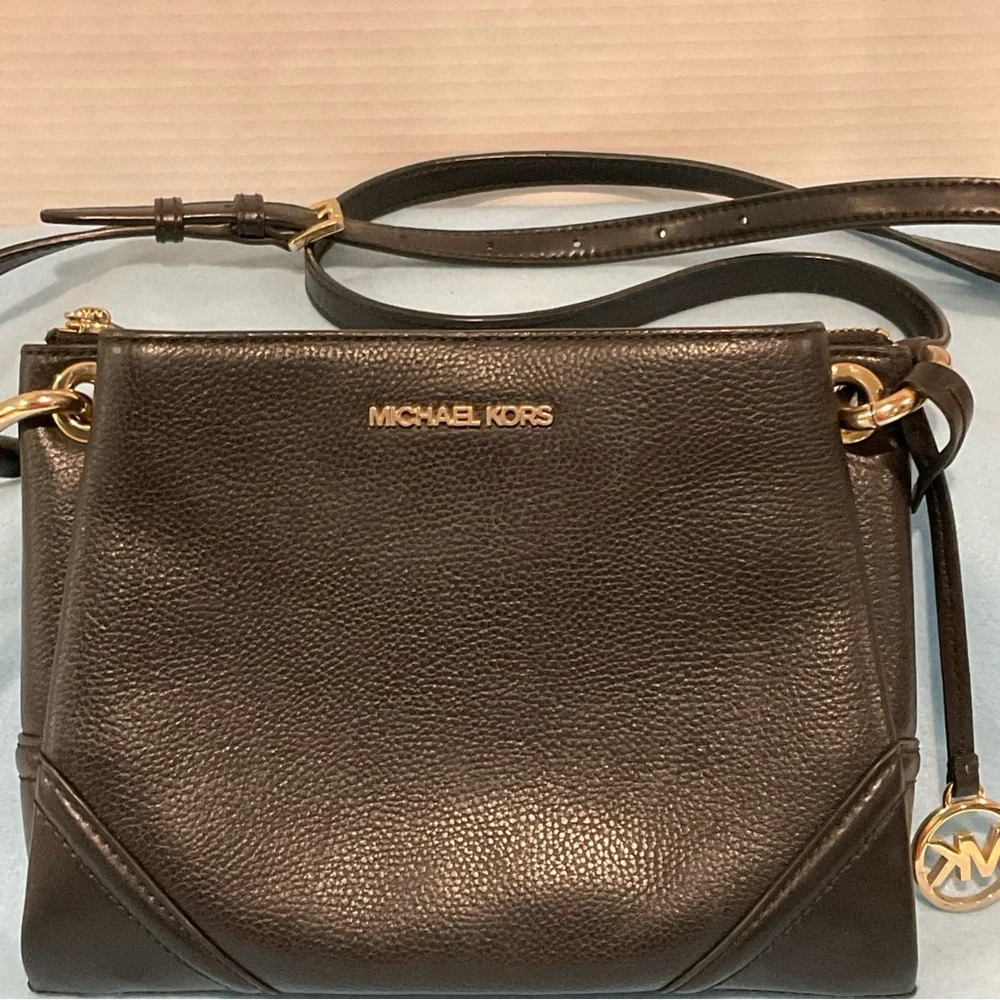 Michael Kors Black‎ Leather Crossbody Bag